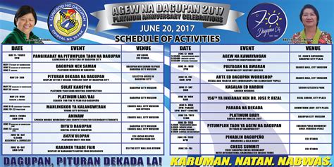 agew na dagupan|Calendar of Activities .